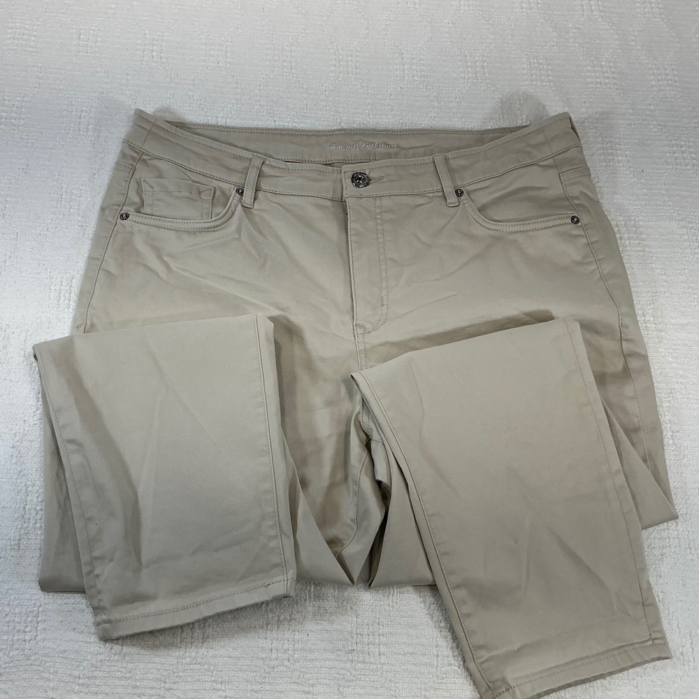 Tommy Bahama Boracay Beach High Rise Ankle Pants Moonbean Beige Women 16 x 28